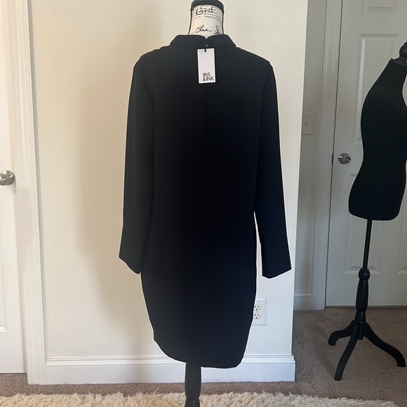 Iris and ink midnight blue knee length dress with back zipper size uk14 - Picture 6 of 6